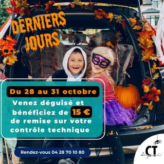 DERNIERS JOURS POUR FÊTEZ HALLOWEEN AVEC VOTRE CENTRE DE CONTRÔLE TECHNIQUE  Aujourd'hui et demain